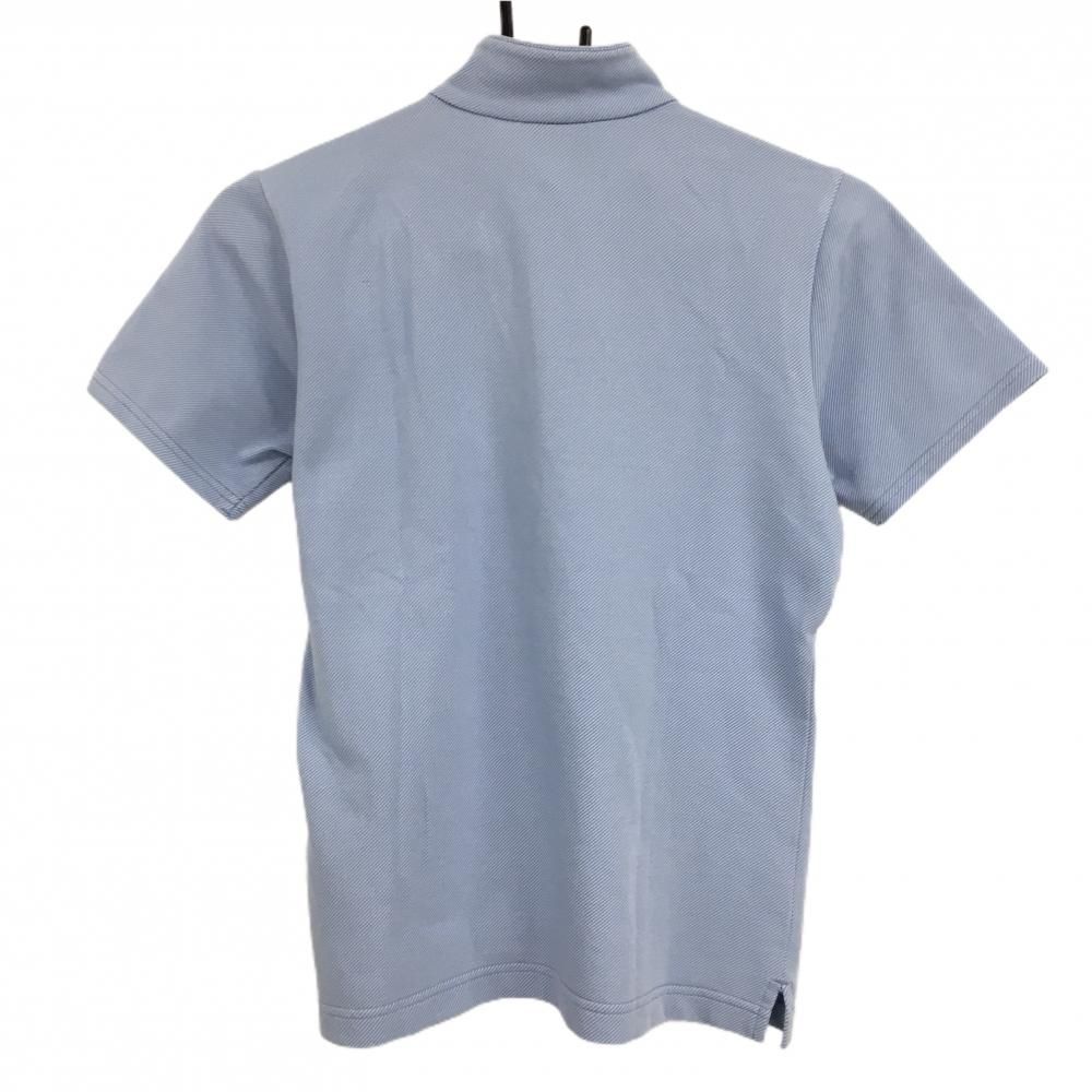 美品LL SLANDRE ストライプ ハイネック 半袖シャツ fit90-01-y.jpg