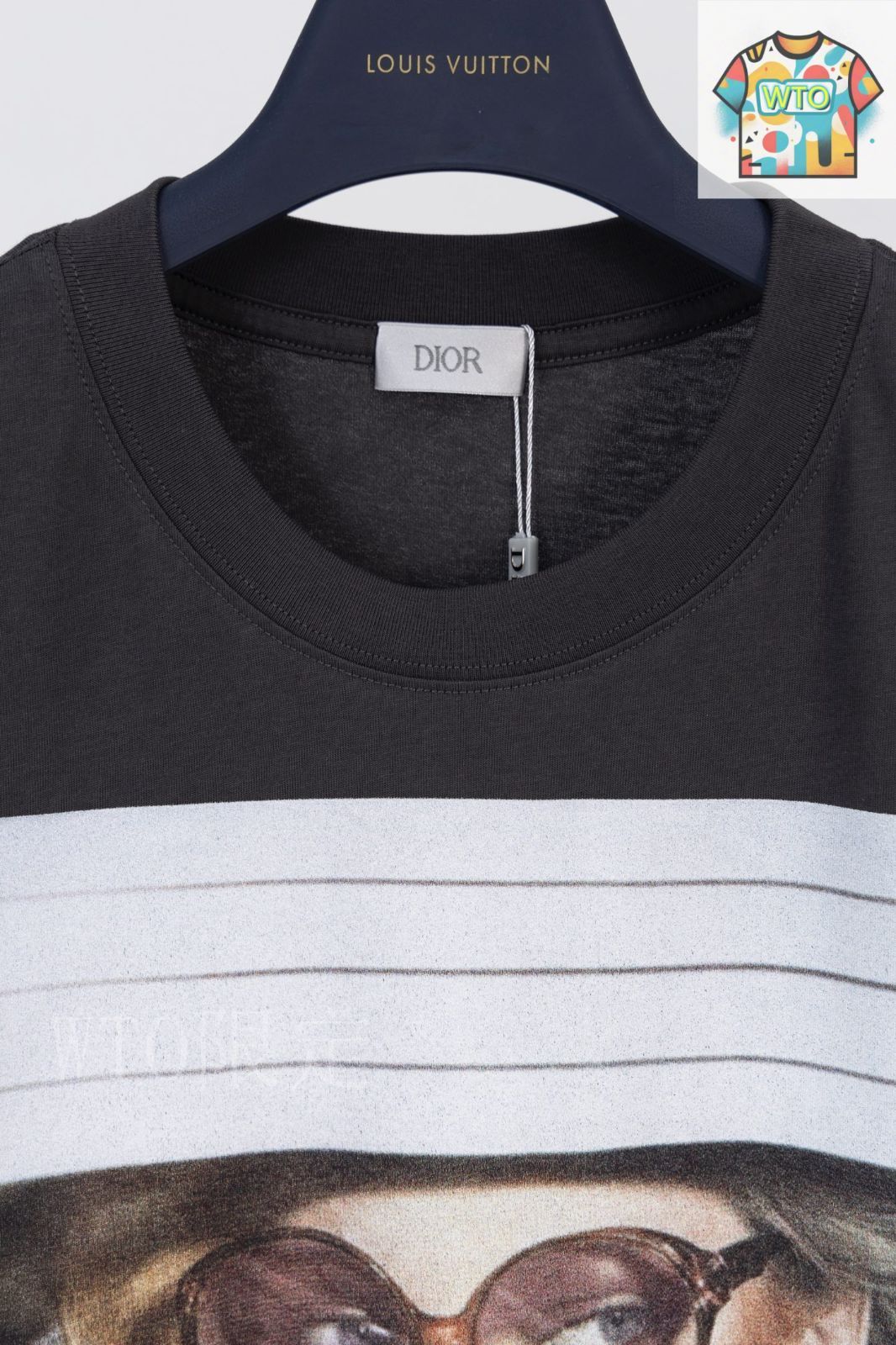Dior Tシャツ Dior Oblique Relaxed-Fit T-Shirt Navy Blue Terry Cotton