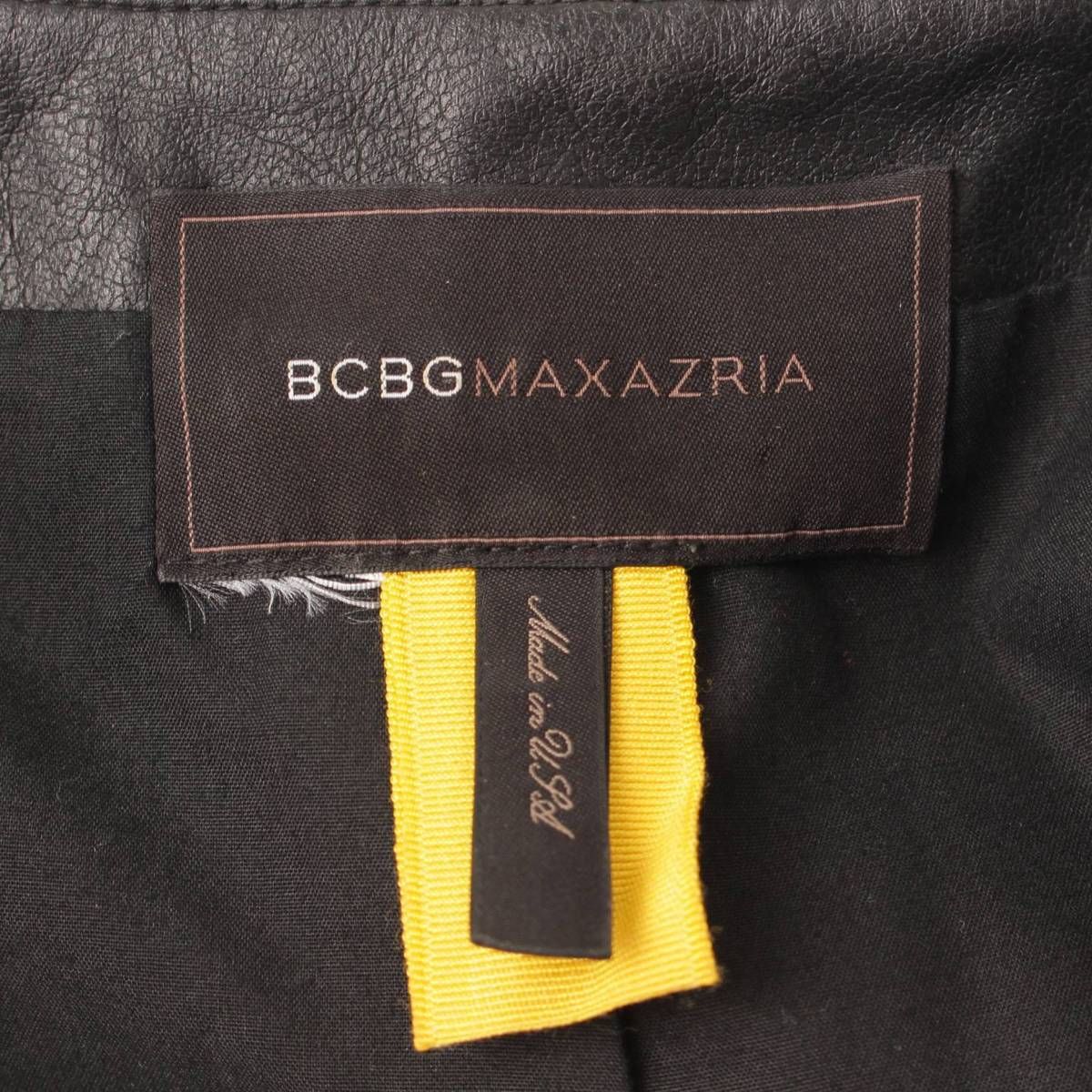 【ビーシービージーマックスアズリア】BCBG MAXAZRIA　ショート丈 レザージャケット ブラック 【中古】【鑑定済・正規品保証】110784