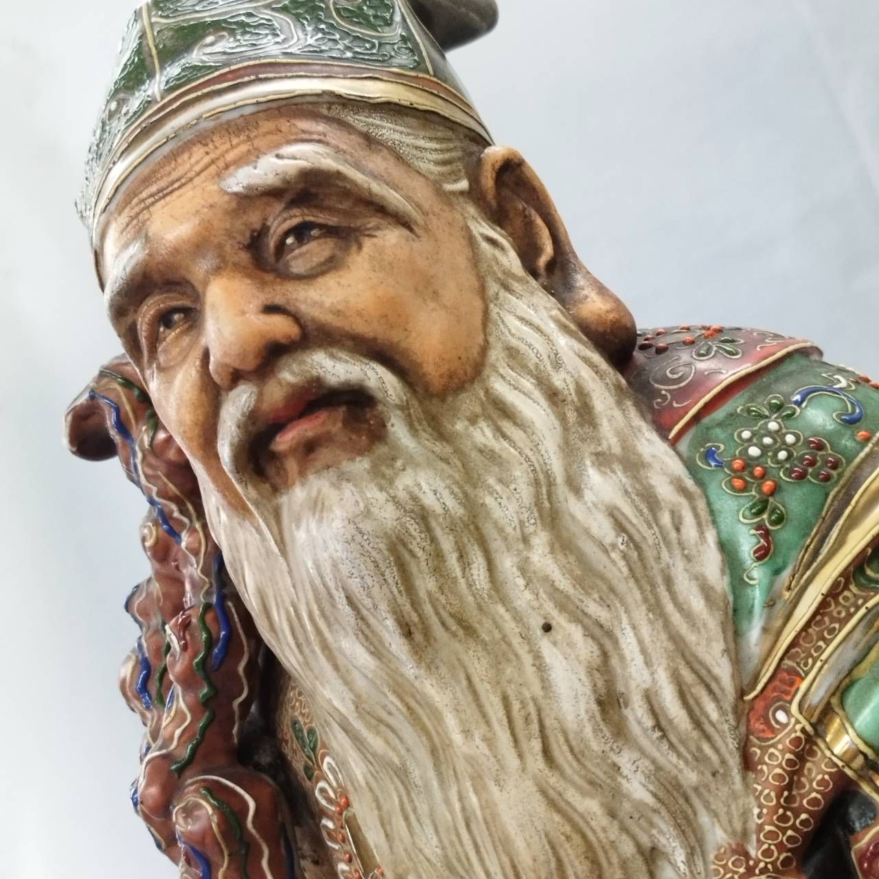 九谷焼 寿老人 彫刻置物 置物 七福神 縁起物 八幡窯 - メルカリ