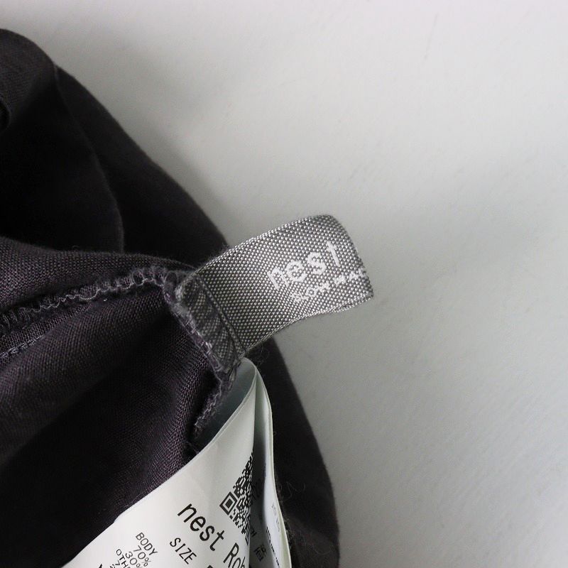 美品 2023SS ネストローブ nest Robe UpcycleLino×カラミ織り天然染め  