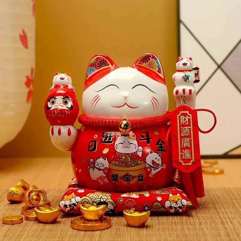 招き猫 貯金箱 幸運の置物 キラキラデコ 招き猫・キラキラデコ・貯金箱