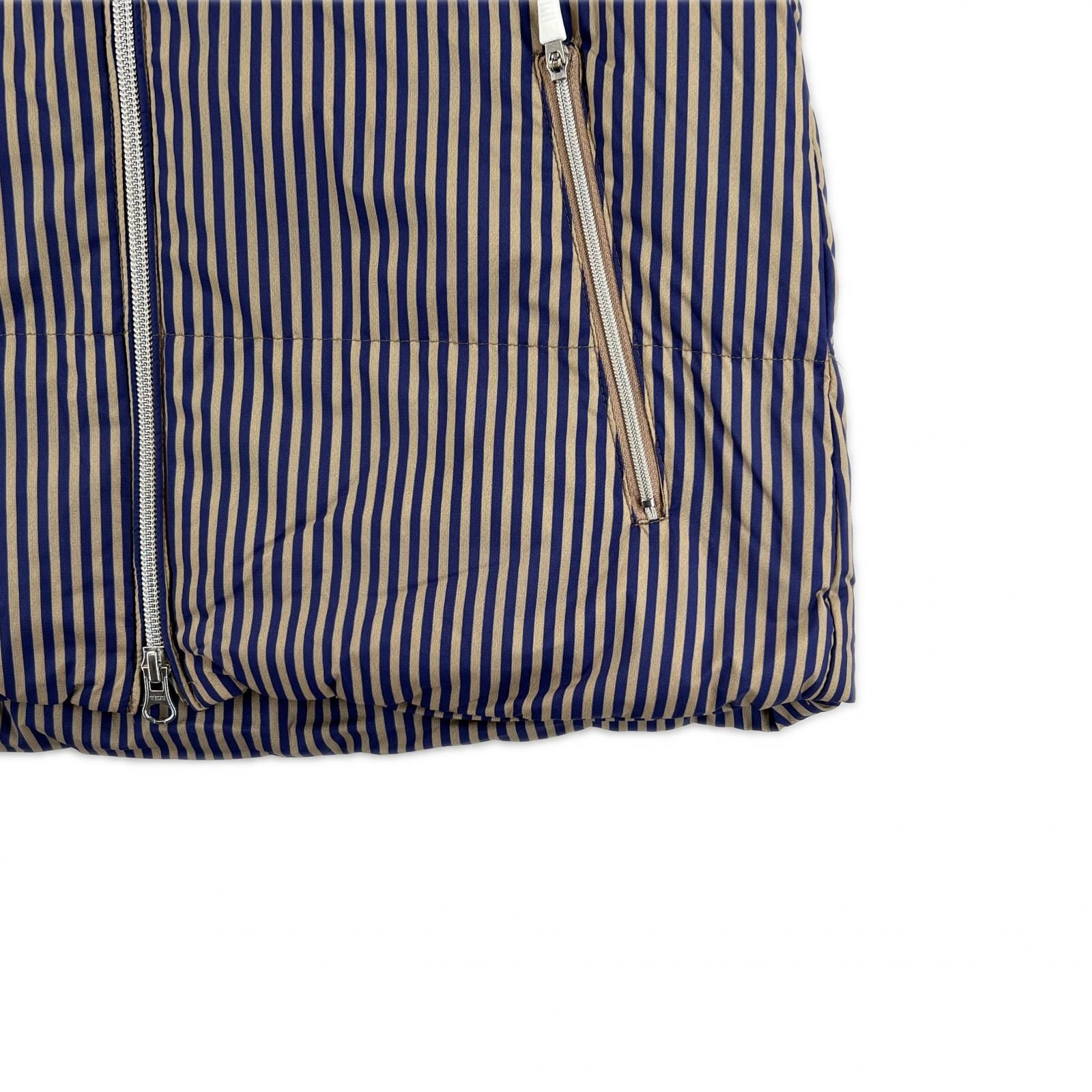 美品 MASTER BUNNY EDITION マスターバニーエディション ストライプ 秋冬 AW ダウンベスト ナイロン ベージュ レディース 1(M) ゴルフウェア【古着】【中古】 美品 MASTER BUNNY EDITION マスターバニーエディション ストライプ