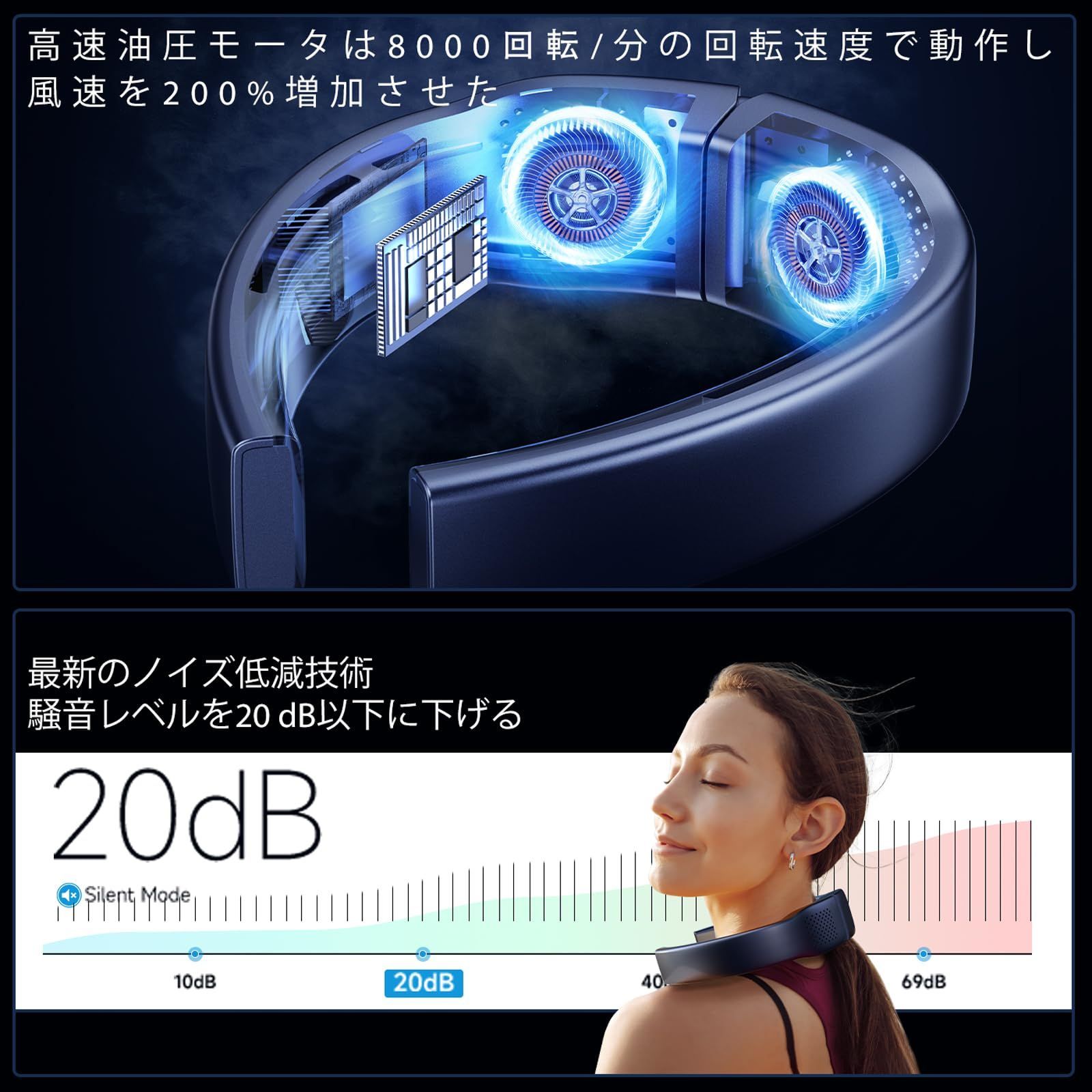 扇風機 6000mAh大容量