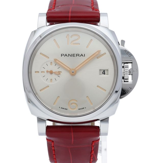 パネライ ルミノール ドゥエ 38mm PAM01248 箱 保証書 SS/革 メンズ時計 シルバー 美品 【新品】