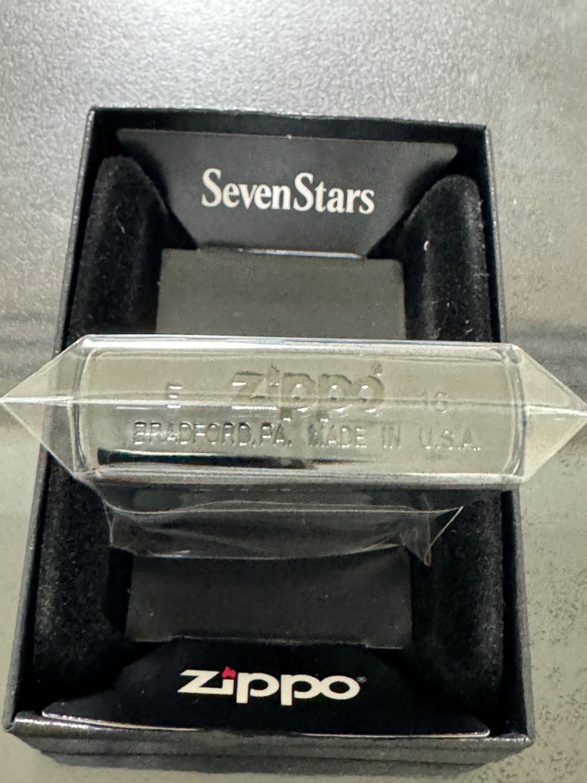 zippo Seven Stars BLACK 限定品 セブンスター ブラック 2016年製 七連星 デットストック シルバーインナー 同年代  2016年製 ケース 保証書 - メルカリ