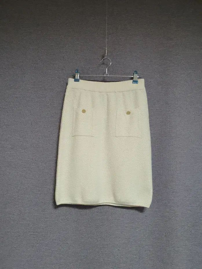 The HANDSOME the CASHMERE クリーム カシミヤ ウール ニット スカート 55 サイズ