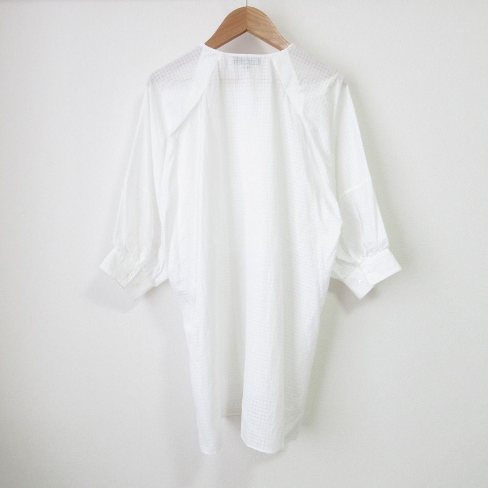 美品 23SS Drawer ドゥロワー ロングスリーブ シアーチェックブザム 