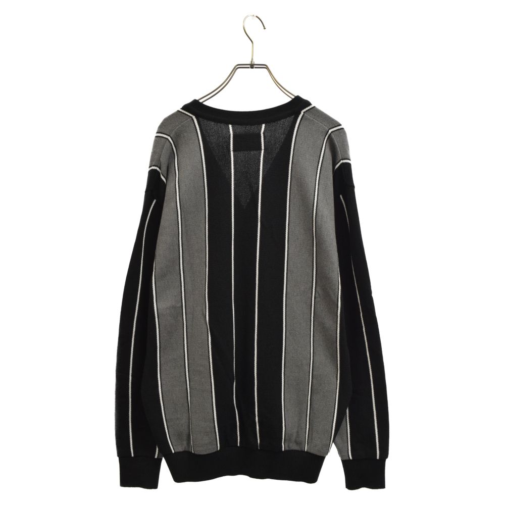 WACKO MARIA (ワコマリア) 23SS STRIPED KNIT JACQUARD CARDIGAN ストライプ ニット  ジャガードカーディガン ブラック/グレー 23SS-WMK-KN12