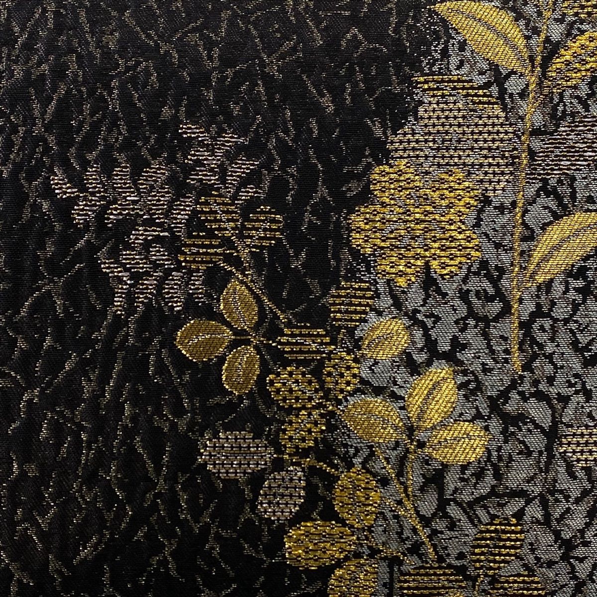 袋帯 六通 花菱 花唐草 金糸 エレガント 逸品 袋帯 六通 花菱 花唐草 金糸 エレガント 逸品