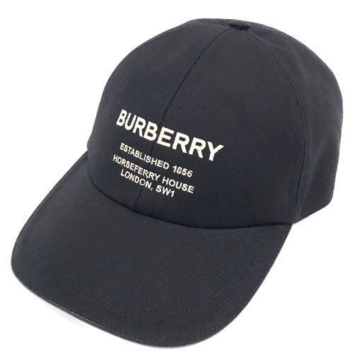 バーバリー BURBERRY 8068034 B1047 キャップ ベースボールキャップ 帽子 M ブランド小物 ホースフェリーモチーフ コットンツイル ブラック 6266411