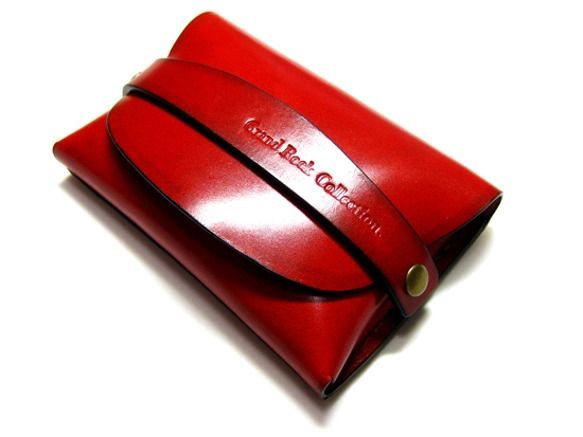 G.R.C ハンドメイドカードケース Card case-003-レッド-