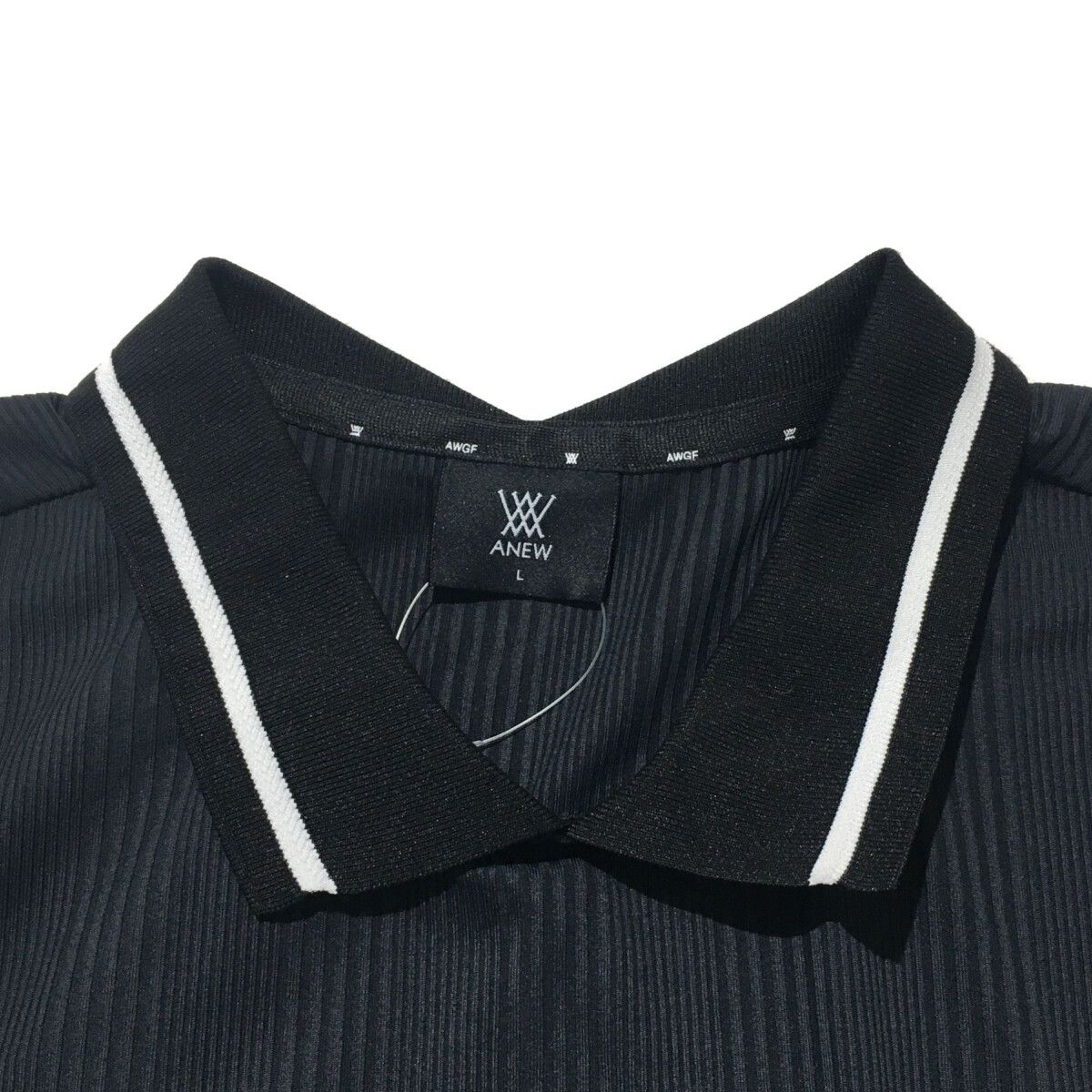 中古 レディース 半袖シャツ L 黒 ブラック ANEW GOLF アニュー