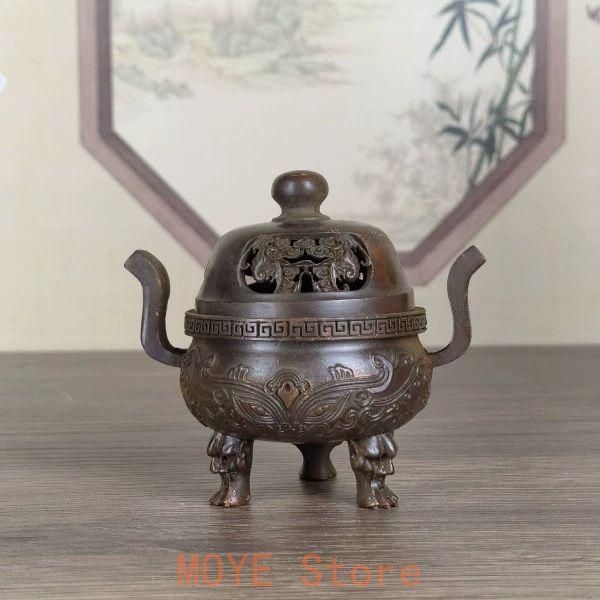 銅製 『檀香炉』 三足炉鼎 香薫炉 香道具 茶道具 工芸品 置物