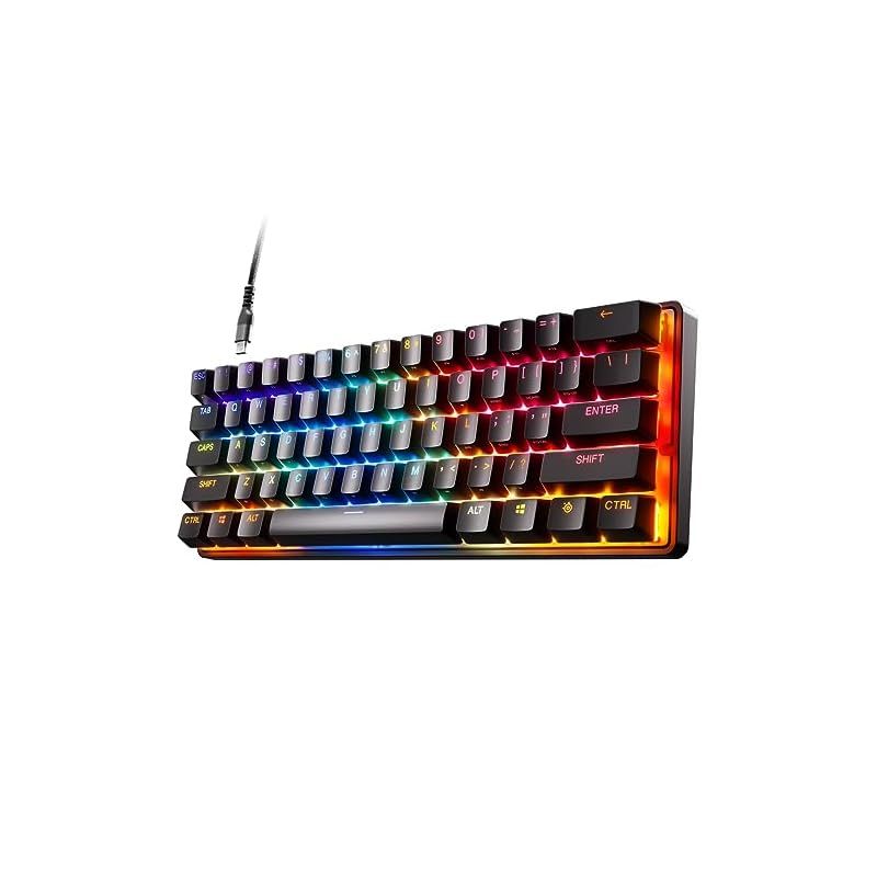SteelSeries ラピッドトリガー 搭載 ゲーミングキーボード ミニサイズ Apex Pro Mini US 有線 英語配列 OmniPointスイッチ 2ーinー1アクションキー 搭載 64820 ブラック