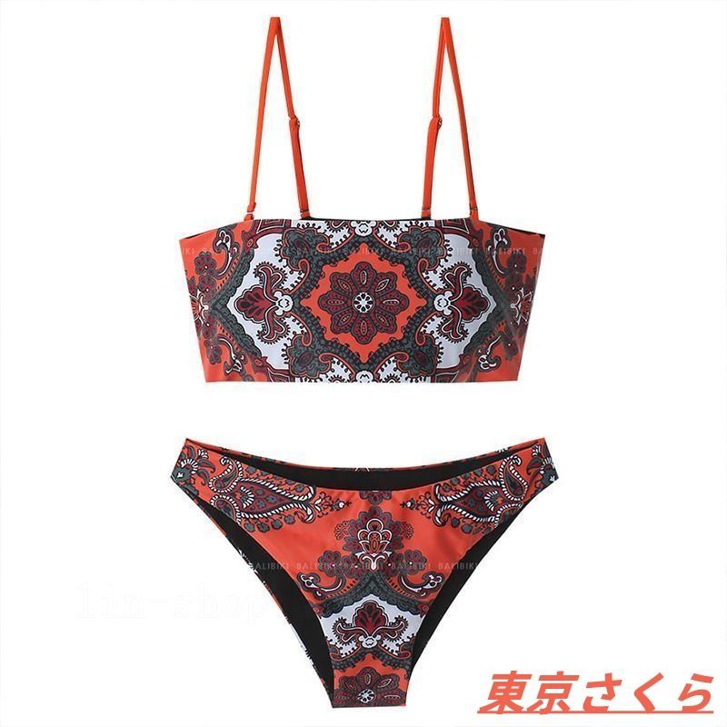 【新品•未使用】　Pualani 紫 ペイズリー柄 セパレートビキニ 新品•未使用】 Pualani 紫 ペイズリー柄 セパレートビキニ