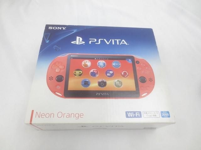 ゲーム PS Vita 本体 PCH-2000 ネオンオレンジ 動作品 32GB メモリーカード 箱 充電器付き