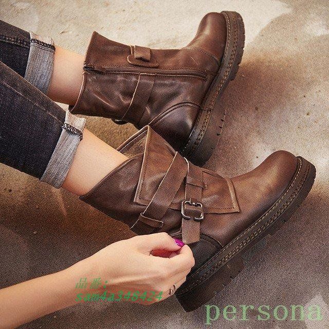 ショートブーツレディースエンジニアブーツ革レザーブーツサイドベルトワークブーツマニッシュバイクブーツエンジニアかわ厚底全店2点 am4a348424