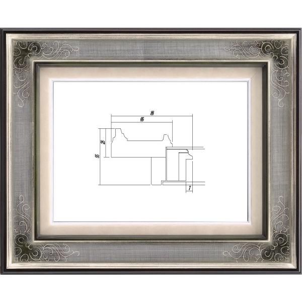 油絵/油彩額縁 木製フレーム 高級額縁 アクリル付 7102 サイズ P8号 シルバー - メルカリ