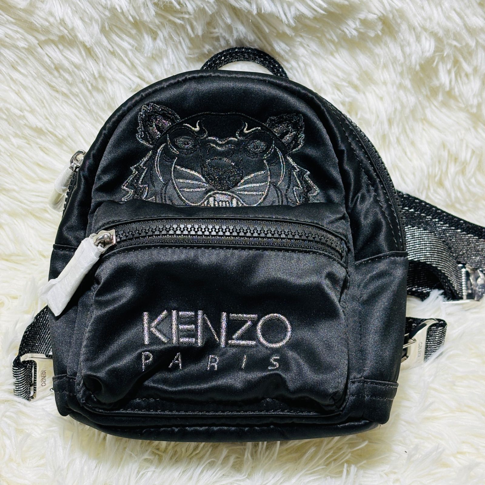 未使用品]KENZO ケンゾー ミニリュックサック ブラック タイガー 刺繍 