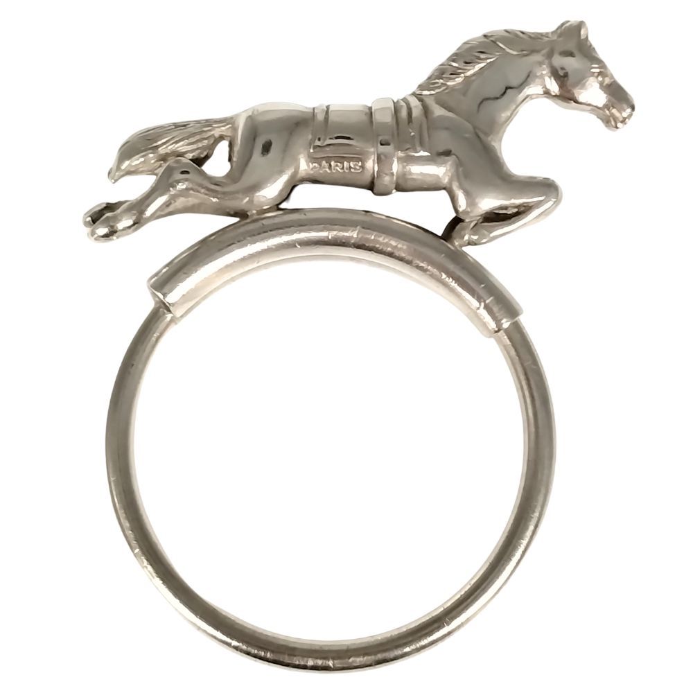 HERMES(エルメス)   ヴィンテージ  シルバー ホース キーホルダー HERMES - □美品□ エルメス キーリング ホース モチーフ 馬 鍵