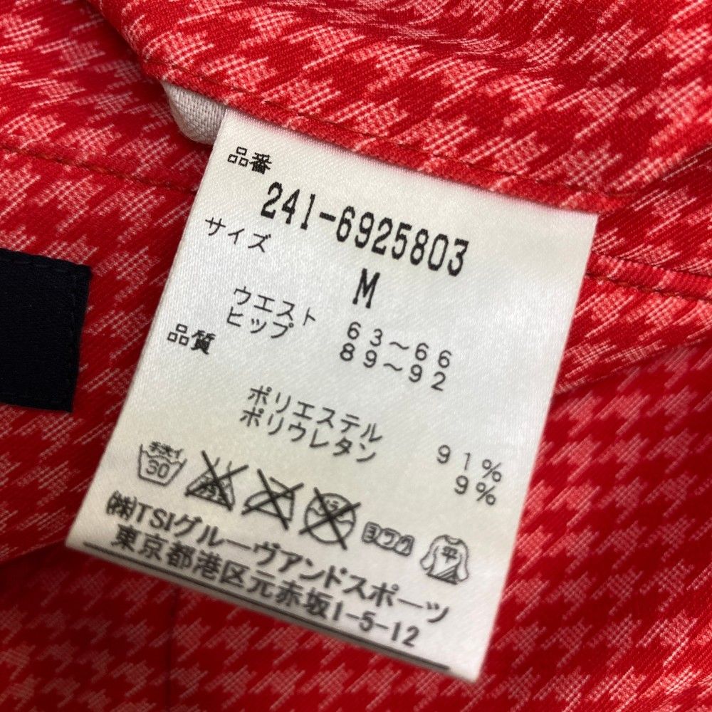 サイズ：M CALLAWAY キャロウェイ スカート 千鳥柄 レッド系