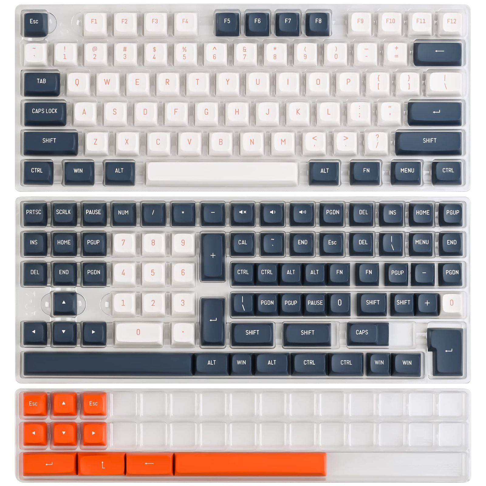 【フォロー割】orange CSAカスタムキーキャップ、160キーダブルショットキーキャップセットはCherry/Gateron MXスイッチ60%/64/GK61ゲーミングメカニカルキーボード用 - | Enter CSAカスタムキーキャップ、160キー orange ダブルショットキー