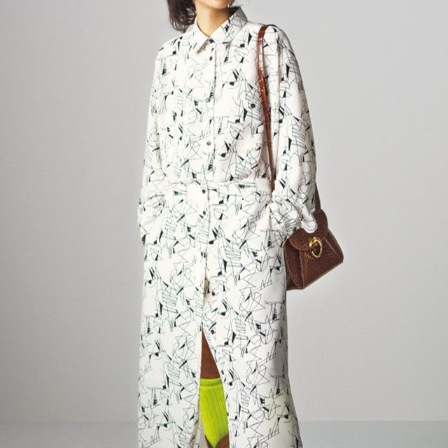 6 ROKU BEAUTY＆YOUTH ロク ビューティーアンドユース 日本製 LINE PRINT SHIRT オリジナルプリントシャツ 8611-299-0080 オフホワイト 6 ROKU BEAUTY&YOUTH UNITED ARROWS ロク ビューティーアンド