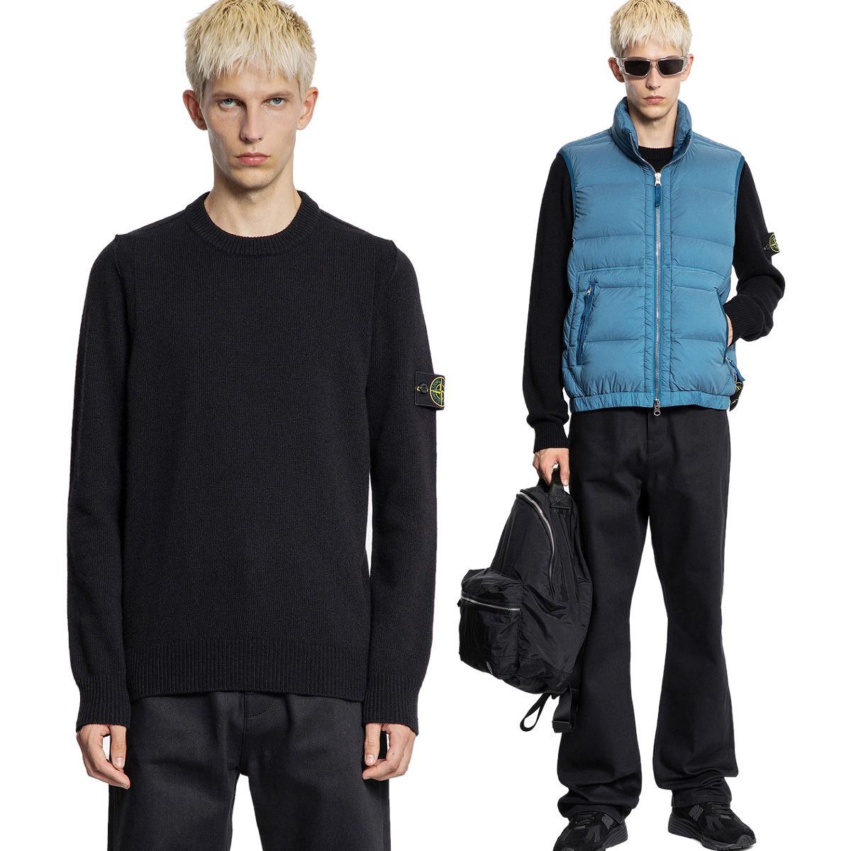 36 STONE ISLAND ストーンアイランド K1S15 5100053 S00B2 V0029 ブラック サマーニット セーター