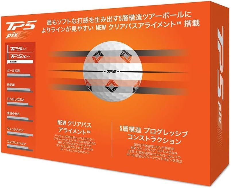 2ーダースセット】テーラーメイド(TAYLOR MADE) ゴルフボール TP5 pix