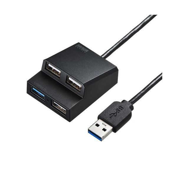 （5個セット） サンワサプライ USB3.2Gen1+USB2.0コンボハブ USB-3H413BKNX5