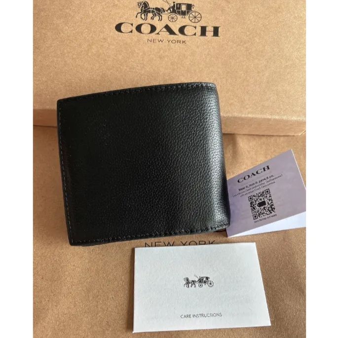 コーチ ✳️ 新品 COACH メンズ  二つ折り財布 ミッドナイトネイビー