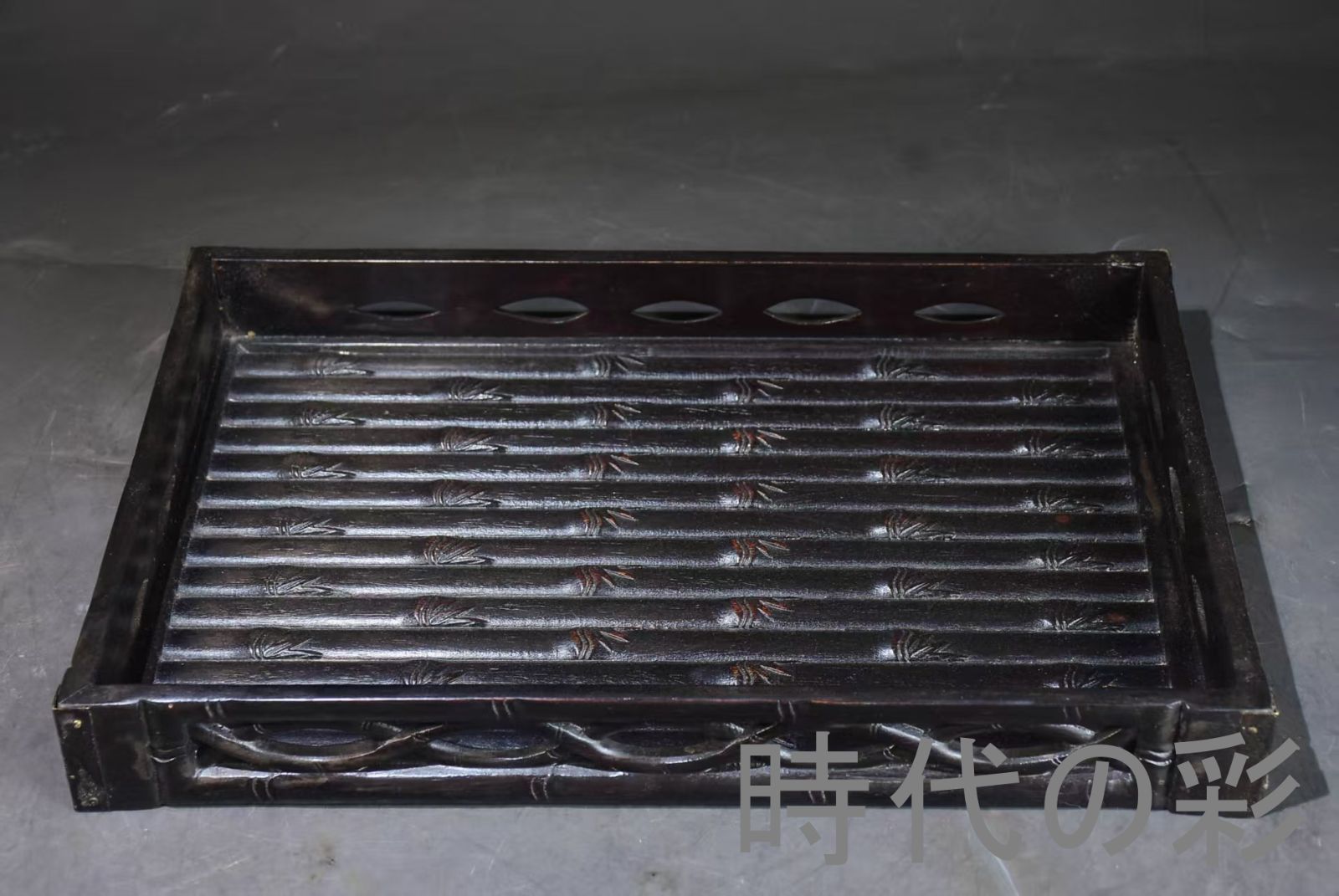 中国古美術 旧家蔵出 血檀木 彫刻 彫刻 茶盤 竹節紋 手作り 細密彫 木製工芸品 文房置物 唐物 古玩 古民具 古置物 東洋彫刻 清時代 R07100631 WWW_USTAUSTRALIA_COM_AU