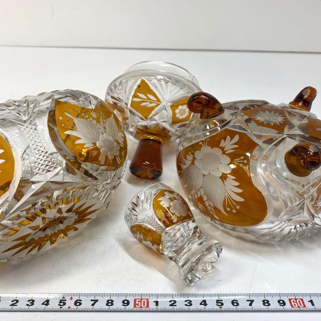 ギヤマン　切子　ハンドカットグラス　セット　直径4~16㎝　東山6-0210⑤ ギヤマン 切子 ハンドカットグラス セット 直径4~16㎝ 東山6-0210⑤