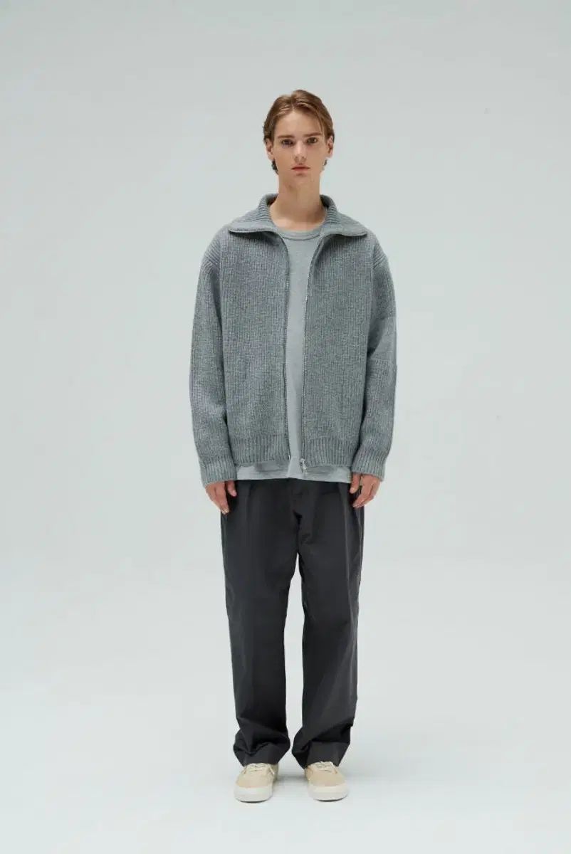 S 22FW Horlisun(ホーリーサン) ツイル ワイド ルーズ パンツ (チャコール)