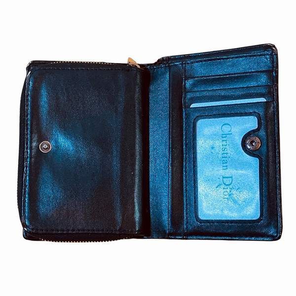 ディオール トロッター キャンバス 財布 ディオール Dior トロッター キャンバス×レザー 2つ折り財布