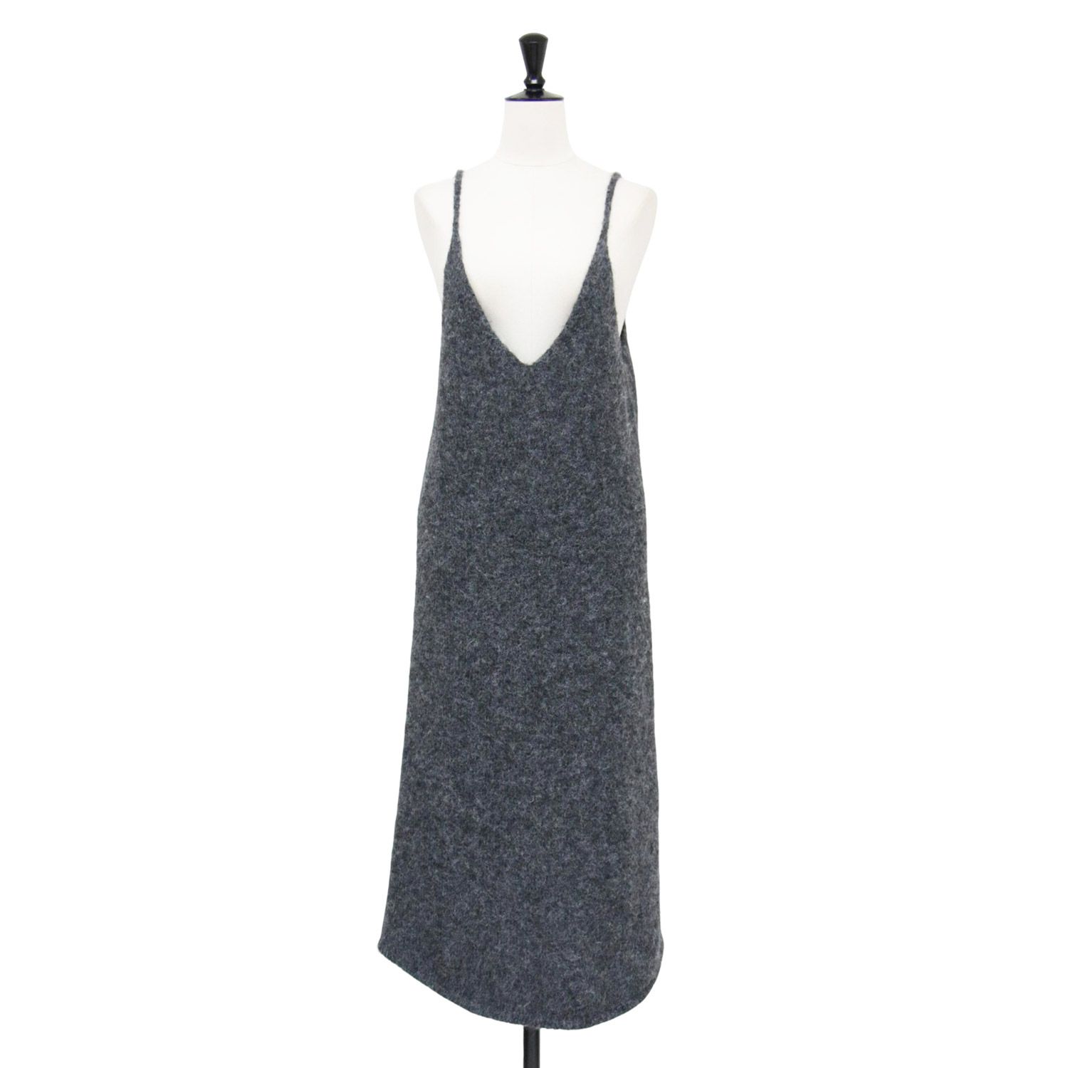 SHENERY シーナリー ワンピース グレー サイズ 36 S | 24秋冬 ニット キャミ ドレス | キャミソールワンピース | ロング Vネック タイト ウール | トップス レディース