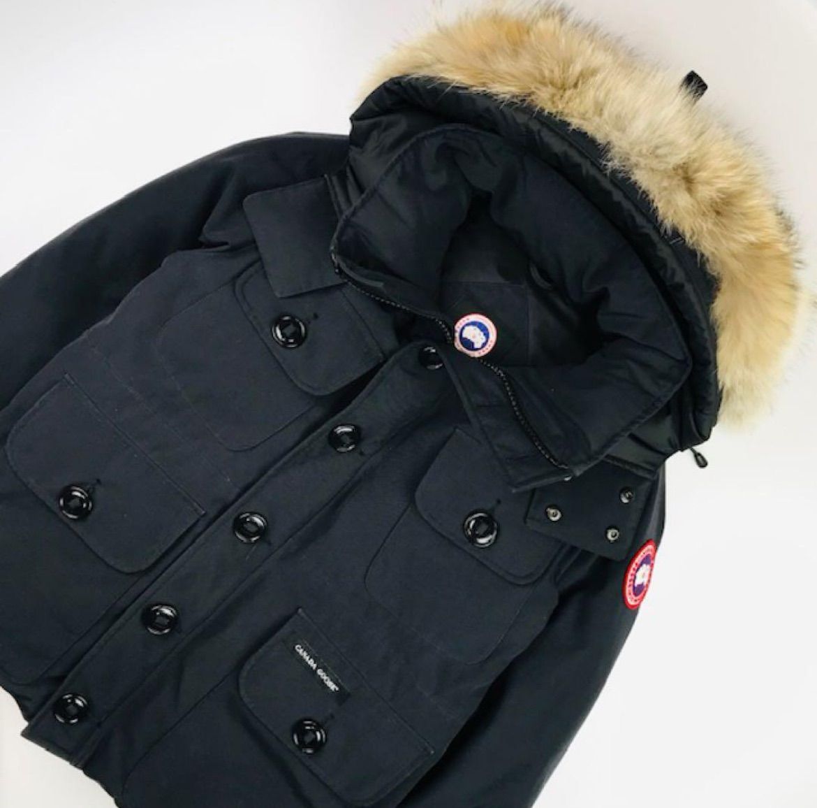 カナダグース ラッセルパーカ ダウンジャケット フード ファー ブラック L CANADA GOOSE RUSSELL PARKA