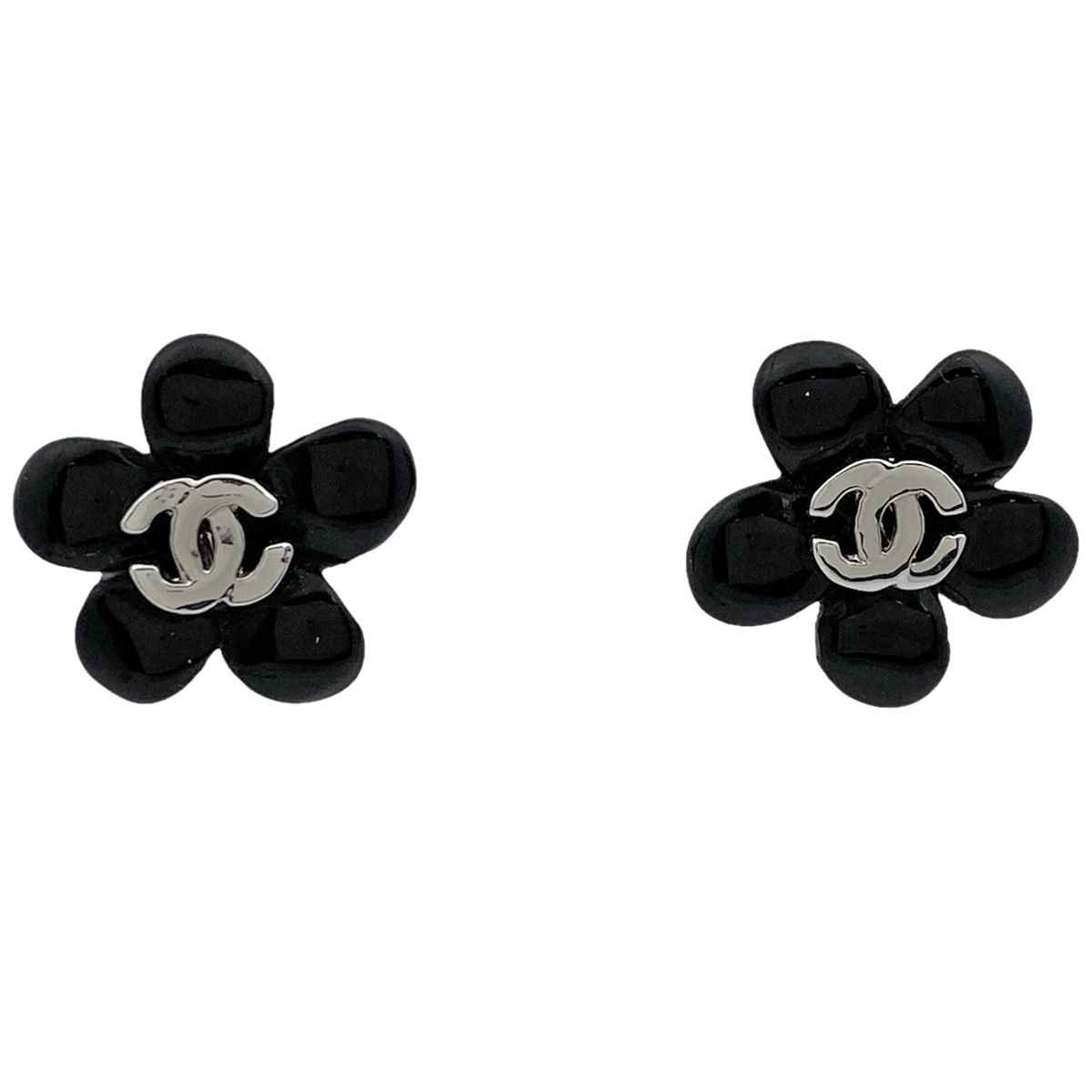 シャネル CHANEL ココマーク フラワーモチーフ ピアス CCマーク 花 ピアス プラスチック GP ブラック シルバー レディース 【中古】 -  メルカリ