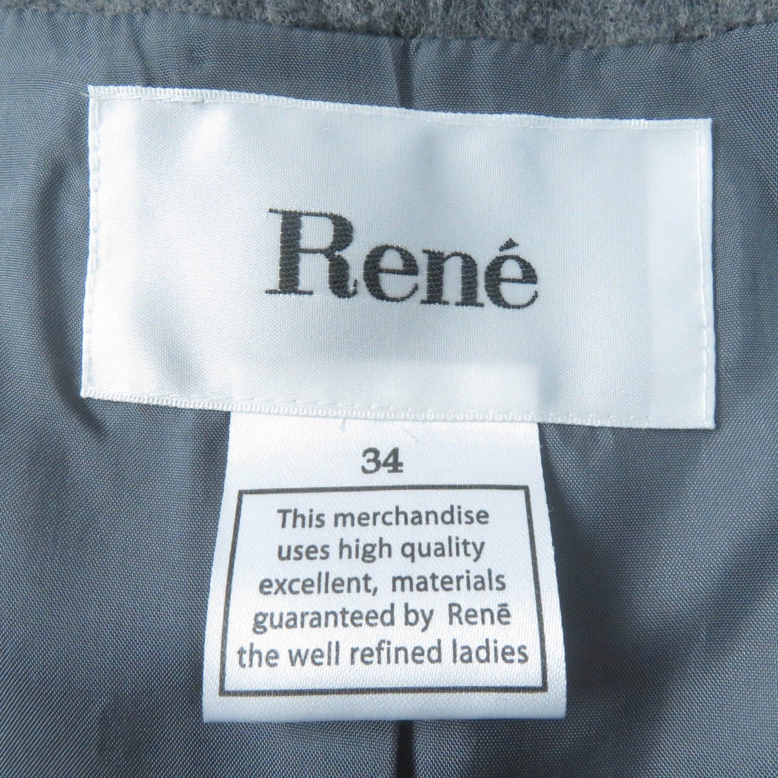 極美品☆Rene ルネ 6738740 ウール100％ フォックスファー・フード付  