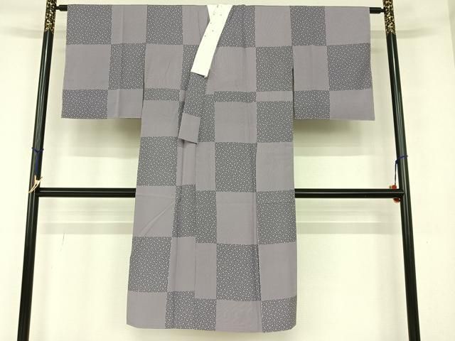 平和屋着物●長襦袢 袷 市松舞桜 半衿刺繍 正絹 AAAU8086zg