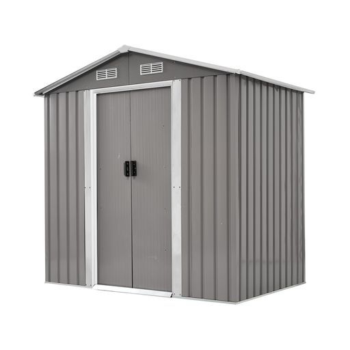 BTM物置屋外スチール倉庫戸外収納庫物置きおしゃれ大型収納庫屋外物置防さびベランダ防水ドア引戸スチール物置屋外収納ガーデニング庭 可動棚なし