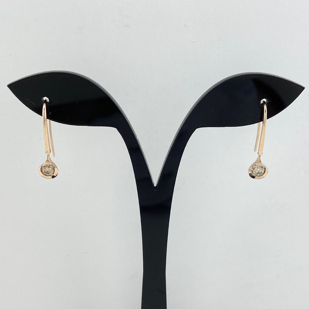 カシケイ KASHIKEY ドッツ ピアス PG ピンクゴールド ブラウンダイヤ  