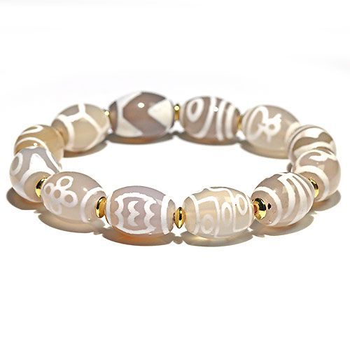 天珠ブレスレット　10 K1833〕天然石 天珠ミックス デザインブレスレット【ランダム発送