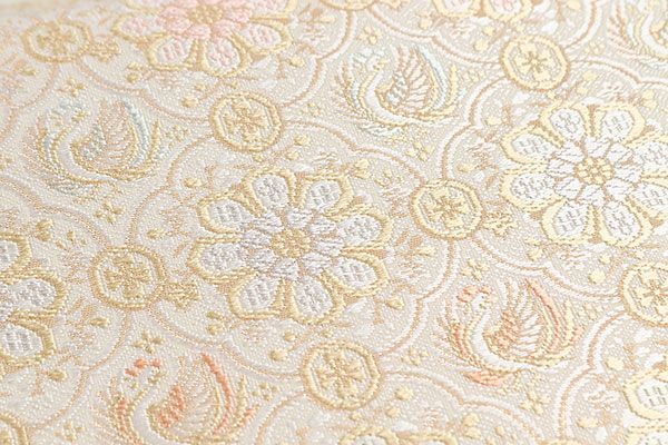 袋帯(美品) ofa2516 河合美術織物 袋帯 能寿木瓜華文 逸品 お仕立て付き 2～3