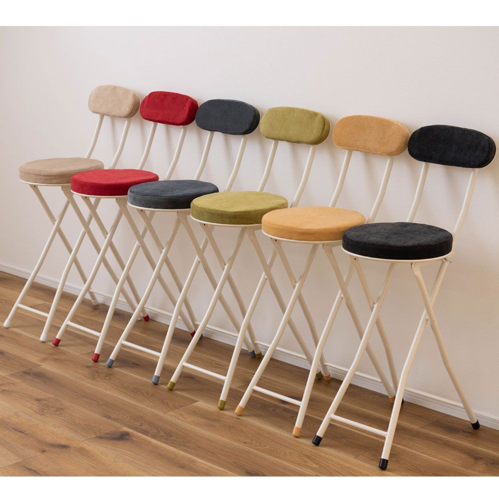 折りたたみハイチェア・30cm×48.5cm×87cm・離島以外送料880円(ベージュ/グレー/グリーン/レッド/ブラック/イエロー)