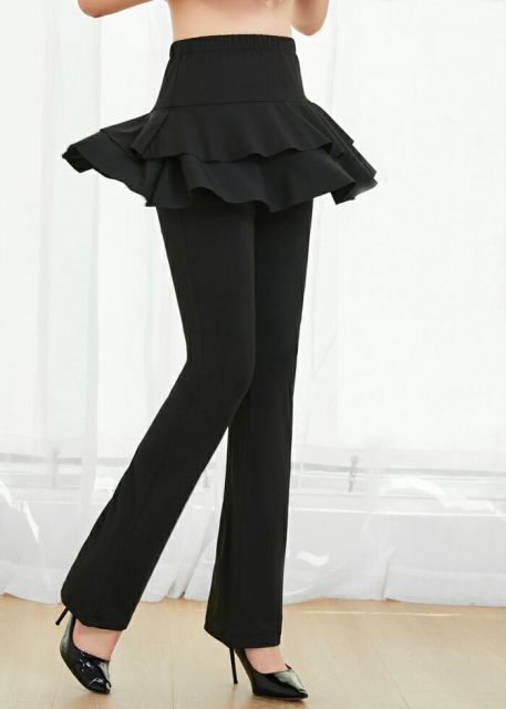 スカート付き パンツ 快適ストレッチ レディース ダンスパンツ