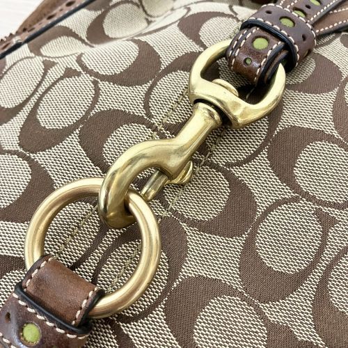 中古】COACH コーチ ショルダーバッグ レザー キャンバス レザー