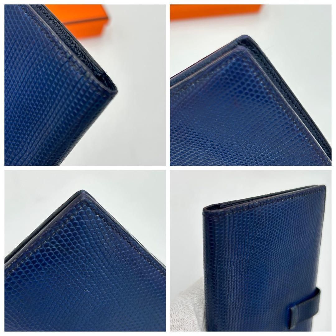 エルメス HERMESベアンリザード二つ折り長財布