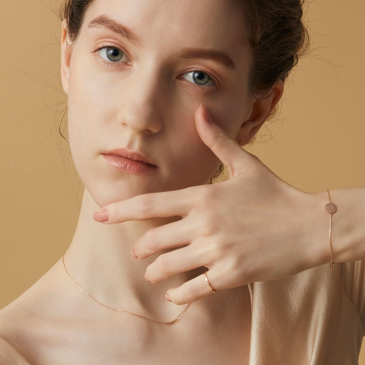 agete ネックレス K18 ピンクゴールド agete ピンクゴールドK18金1粒